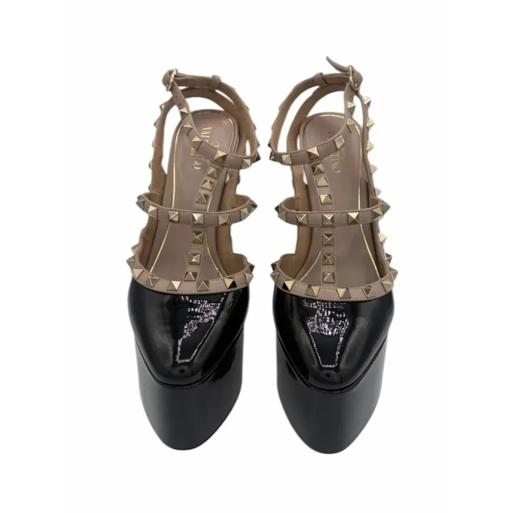 Valentino Rockstud 155 Patent Platform Pump Size 39.5/ US 9.5